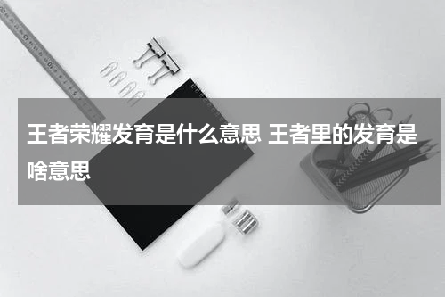 王者荣耀发育是什么意思 王者里的发育是啥意思