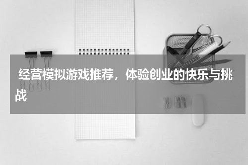 经营模拟游戏推荐,体验创业的快乐与挑战