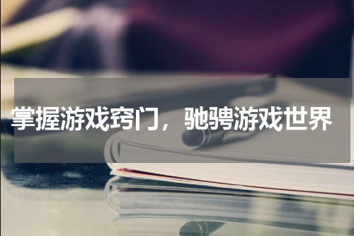 掌握游戏窍门,驰骋游戏世界