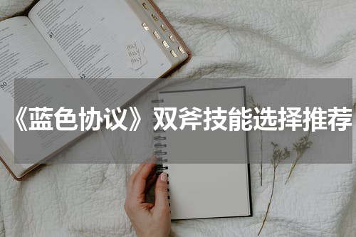 《蓝色协议》双斧技能选择推荐