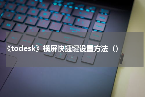 《todesk》横屏快捷键设置方法（）