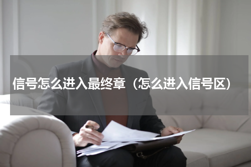 信号怎么进入最终章（怎么进入信号区）