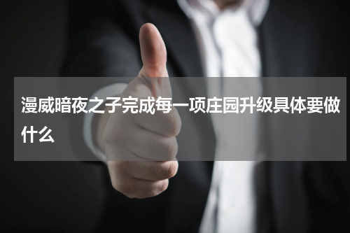 漫威暗夜之子完成每一项庄园升级具体要做什么