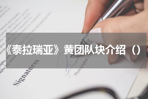 《泰拉瑞亚》黄团队块介绍（）