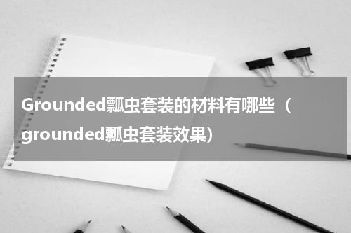 Grounded瓢虫套装的材料有哪些（grounded瓢虫套装效果）