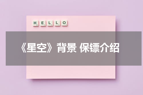 《星空》背景 保镖介绍